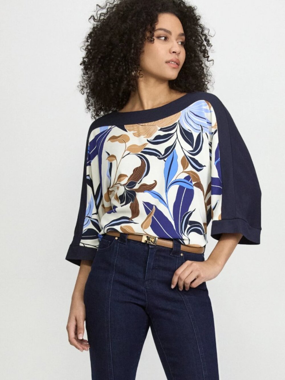 NWT LAURA Tropical Leaf Print Dolman Sleeve Top | XL